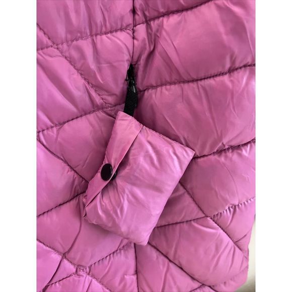 Calvin Klein Women Sz XL Chevron Hooded Violet Packable Puffer Down Jacket $190+ - Picture 8 of 11